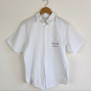 Vintage White Novelty Manzanilla Mexico Blouse